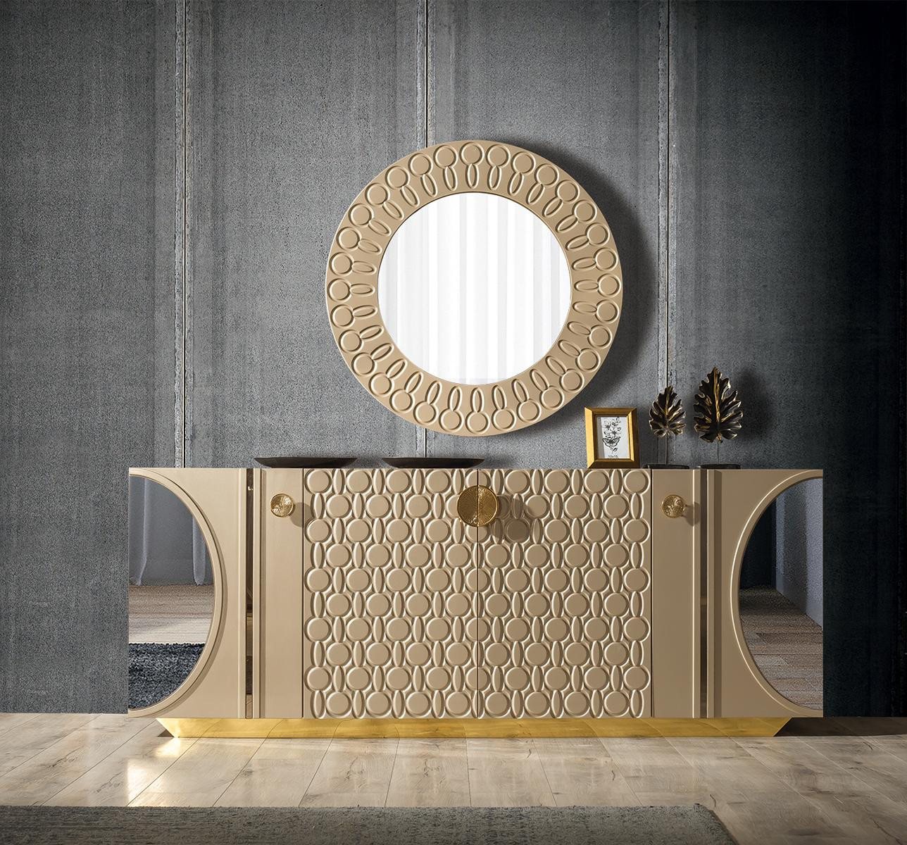 JVmoebel Sideboard Luxuriöses Kommoden Set mit Anrichte und Spiegel für Ihr Zuhause (2 St., Sideboard + Spiegel), Made in Europa von JVmoebel