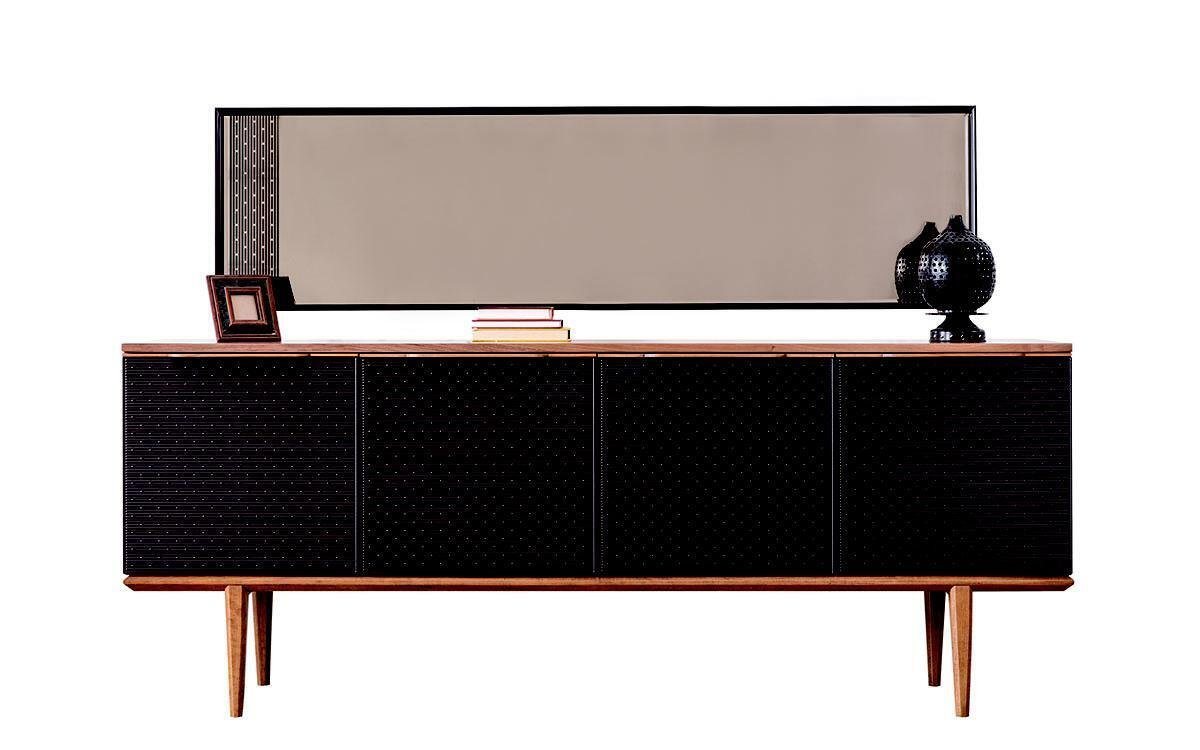 JVmoebel Sideboard Luxus Anrichte Sideboard mit Spiegel Design Moderne Kommoden Holz, Made In Europe von JVmoebel