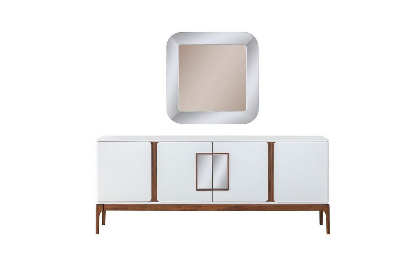 JVmoebel Sideboard Luxus Esszimmer Set Anrichte Spiegel 2 tlg Modern Essgruppe Kommode (2 St., 1x Sideboard + 1x Spiegel), Made in Europa von JVmoebel