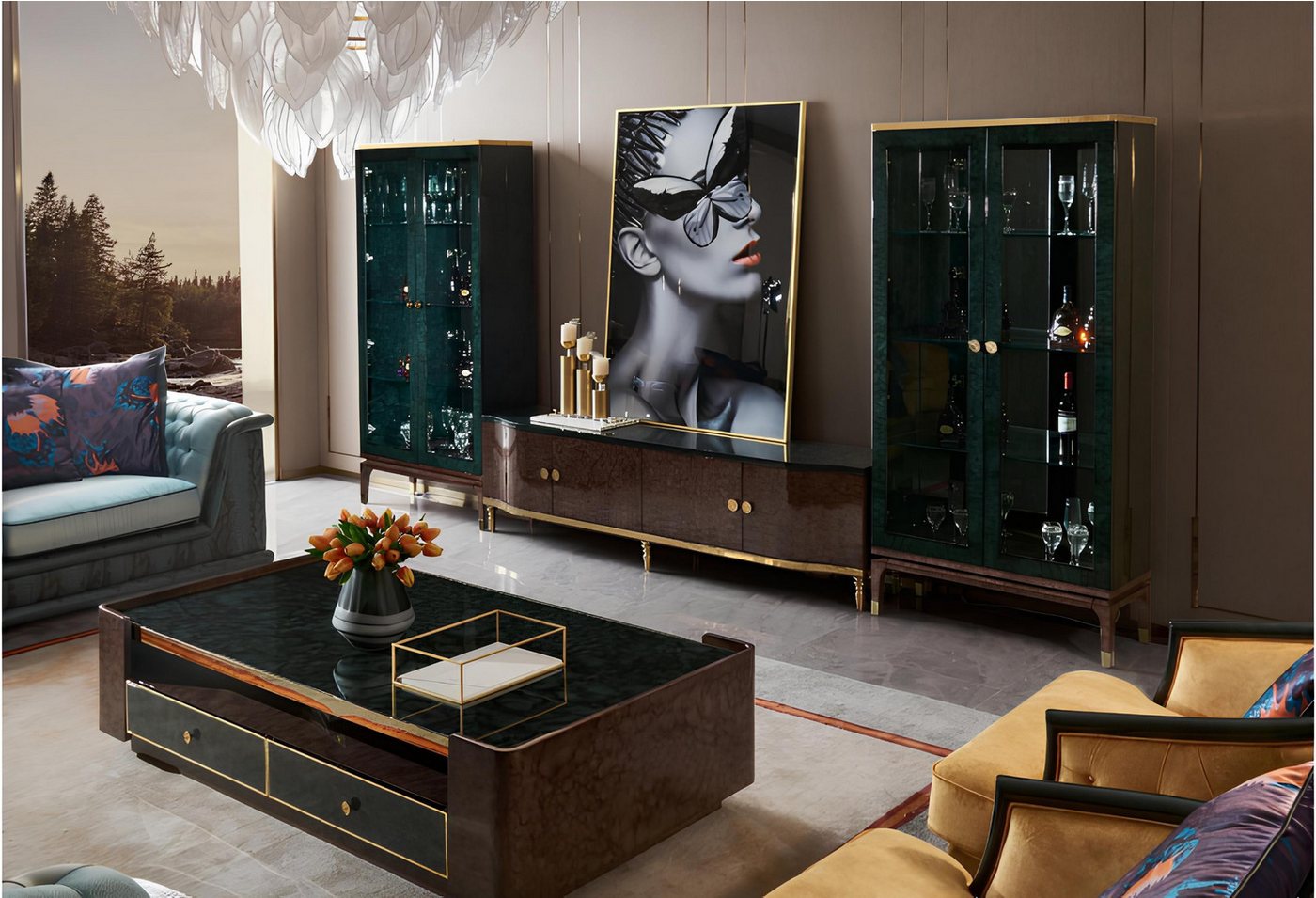 JVmoebel Lowboard Luxus Sideboard Kommode Schrank Sideboards Lowboard Regal Schränke (Sideboard), Made in Europa von JVmoebel