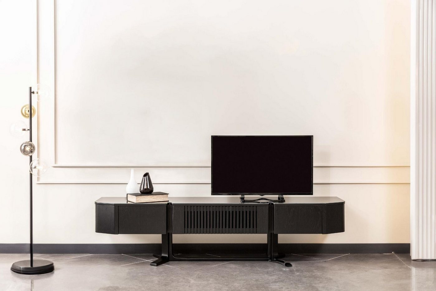 JVmoebel Sideboard Schwarzes Modernes Lowboard Eleganter TV-Ständer RTV-Sideboard (1 St., 1x Sideboard), Made in Europa von JVmoebel