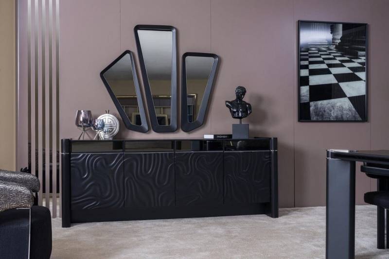 JVmoebel Sideboard Sideboard 3x Spiegel Anrichte Luxus Garnitur Kommode Holz Kommoden, Made In Europe von JVmoebel