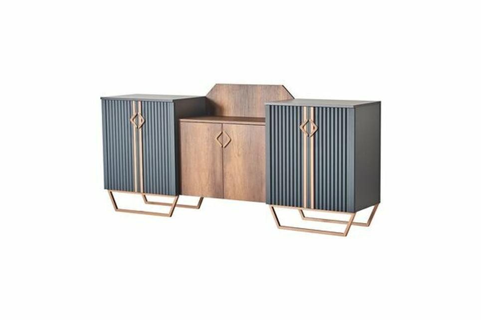 JVmoebel Sideboard Aktenschrank Arbeitszimmer Grau Braun Zweifarbig Rechteckig Modern (Sideboard), Made in Europa von JVmoebel