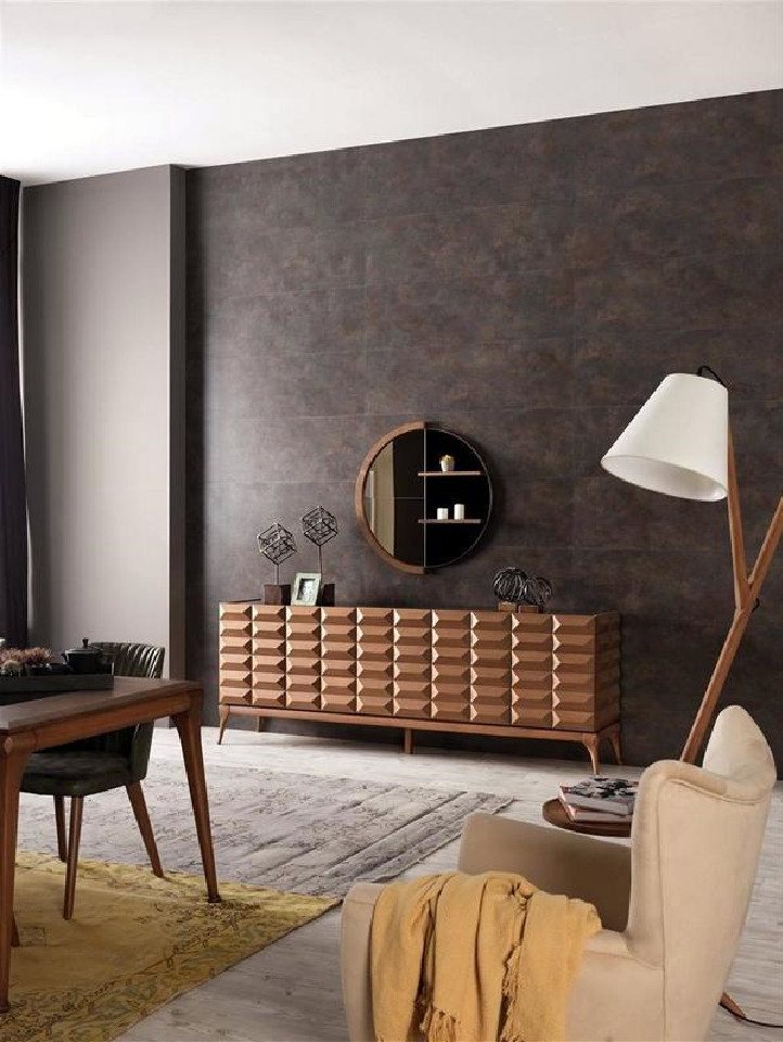 JVmoebel Sideboard Sideboard Designer Spiegel Halbkreis mit Regalen Kommode Schrank (2 St., Sideboard + Spiegel), Made in Europa von JVmoebel