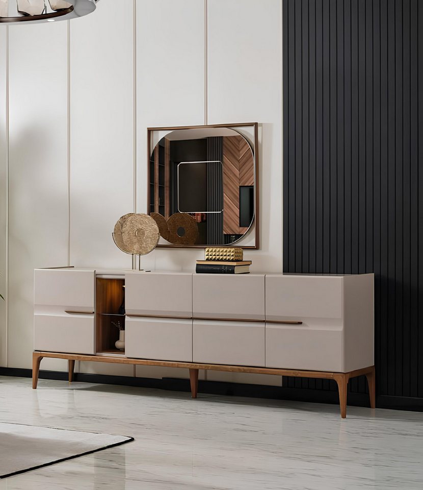 JVmoebel Sideboard Kommode Anrichte Kommodenschrank Lowboard elegantes Design (SIDEBOARD mit SPIEGEL), Made in Europa von JVmoebel