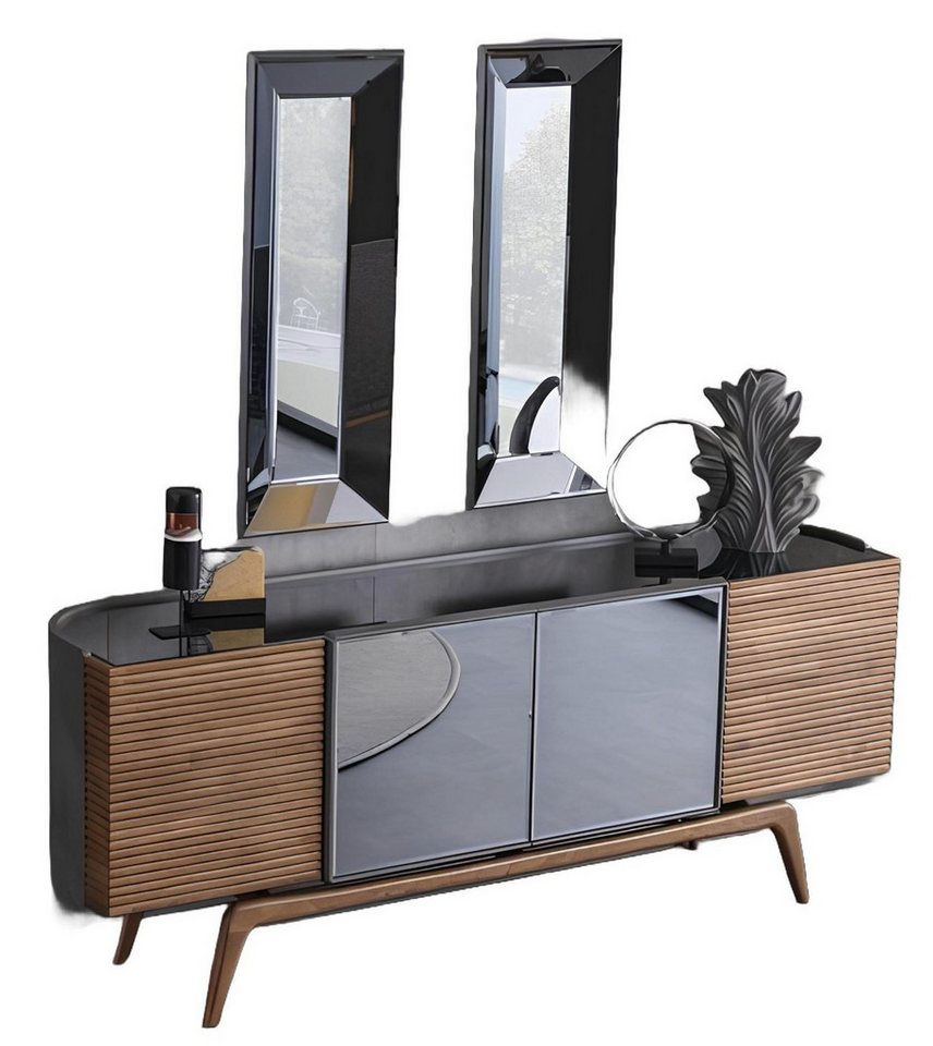 JVmoebel Sideboard Spiegel Kommode Schrank Anrichte für modernes Wohnzimmer (3 St., Sideboard + 2x Spiegele), Made in Europa von JVmoebel