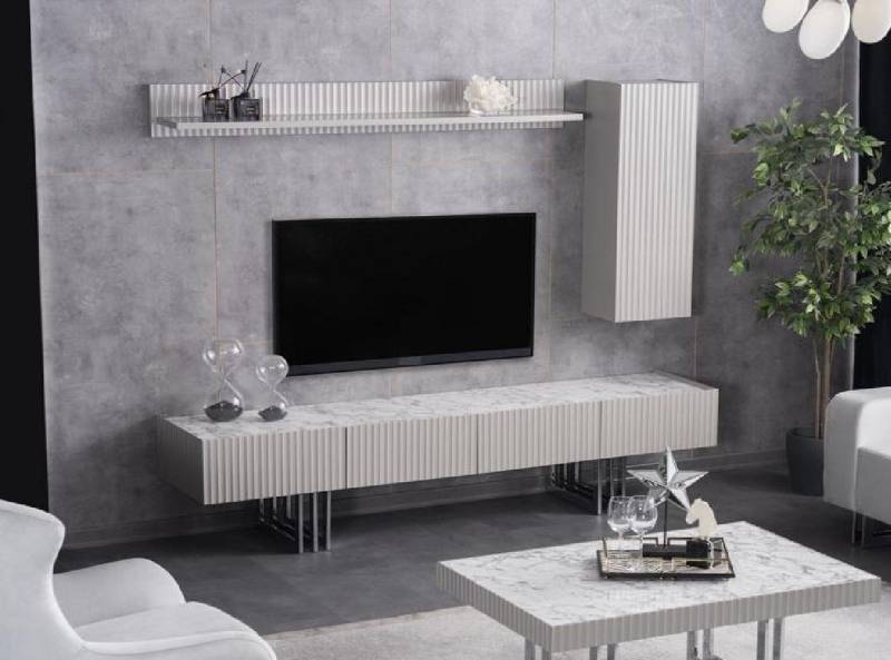 JVmoebel Wohnwand Sideboard Wandschrank Wohnwand TV Lowboard Wandregal Schrank, (2-St., Sideboard + Wandschrank), Made in Europa von JVmoebel