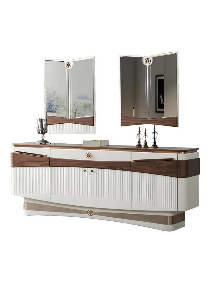 JVmoebel Sideboard Sideboard mit 2x Spiegele Kommode Schrank Modern Design Wohnzimmer (3 St., Sideboard + 2x Spiegele), Made in Europa von JVmoebel