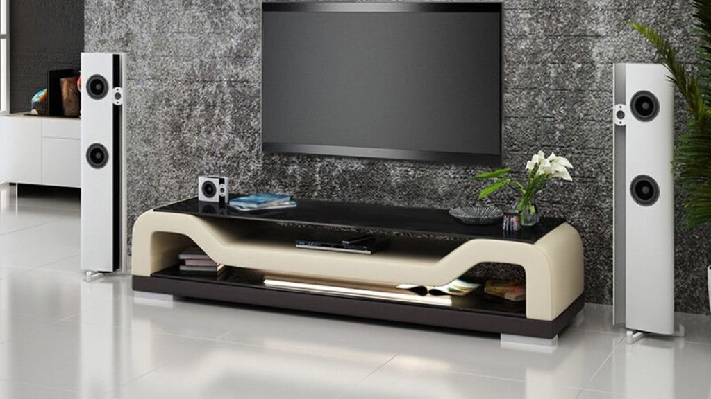 JVmoebel Sideboard TV SIDEBOARD GLAS TISCH FERNSEH TISCH DESIGNER LOWBOARD SOFORT (1 St., Sideboard), Made in Europa von JVmoebel