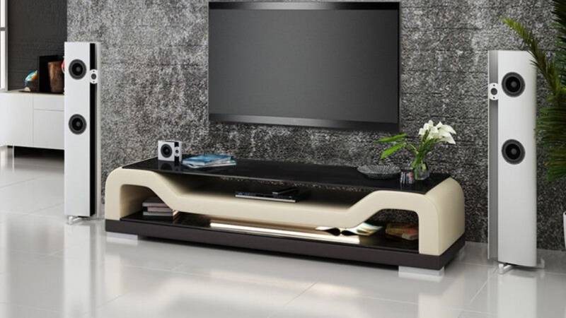 JVmoebel Sideboard TV SIDEBOARD GLAS TISCH FERNSEH TISCH DESIGNER LOWBOARD SOFORT (1 St., Sideboard), Made in Europa von JVmoebel