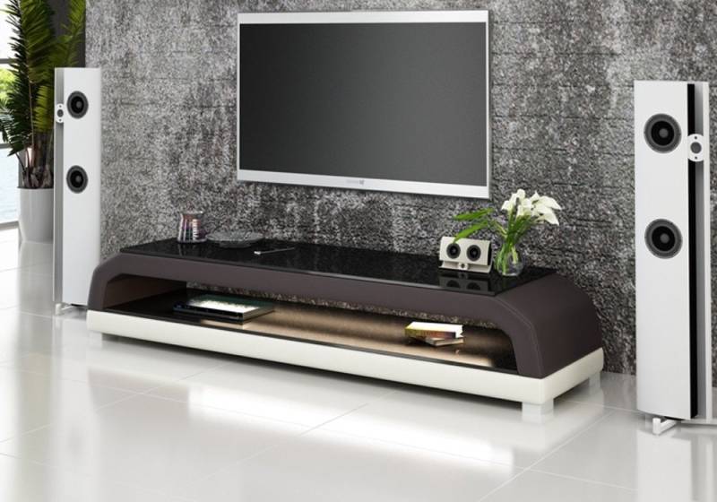 JVmoebel Sideboard rtv tv Sideboard Leder Glas Tisch Schrank Tisch Designer Glas lowboard von JVmoebel