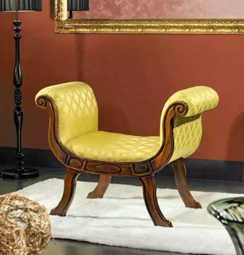 JVmoebel Sitzbank Designer Sitzbank Polster Textil Stoff Klassische Luxus Bank (1-St), Made in Europa von JVmoebel