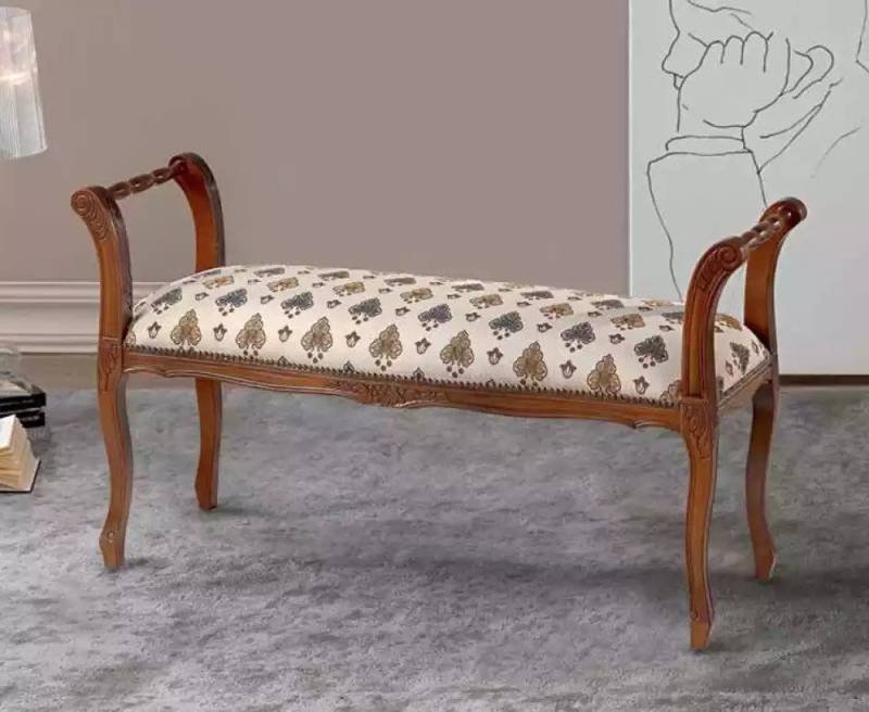 JVmoebel Sitzbank Klassischer Polsterhocker für stilvolle Sitzmöbel im Textildesign (1-St), Made in Europa von JVmoebel
