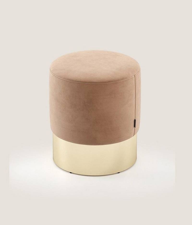 JVmoebel Sitzhocker Beiger Designer Fußhocker Pouf Polster Sitzgelegenheit (1 St., 1x Barhocker), Made in Europa von JVmoebel