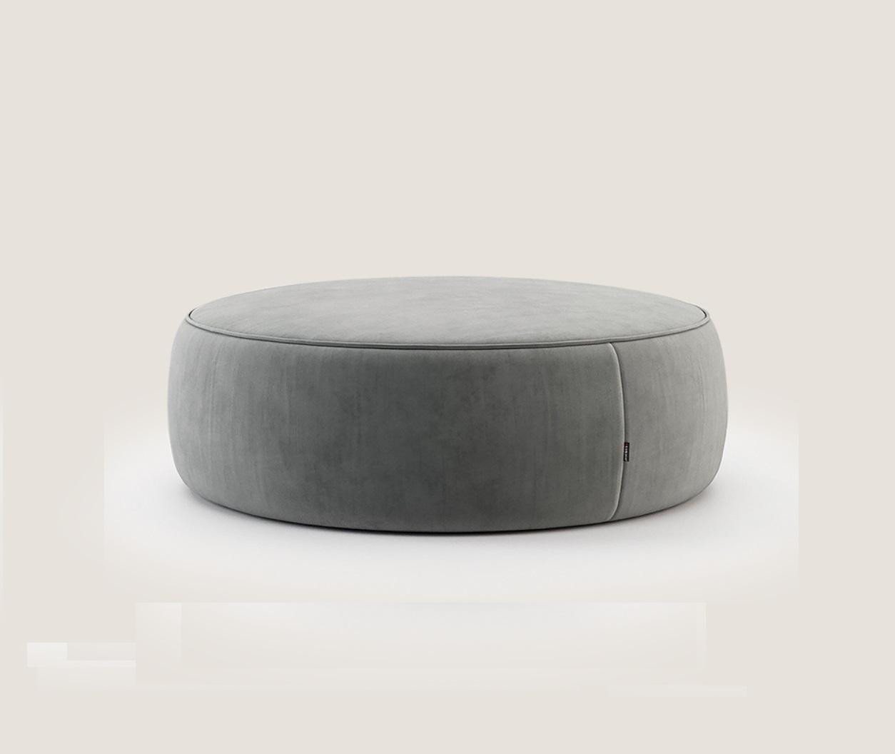 JVmoebel Sitzhocker Grauer Runder Pouf Hocker fürs Schlafzimmer - Beistellmöbel (1 St., 1x nur Sitzhocker), Made in Europa von JVmoebel