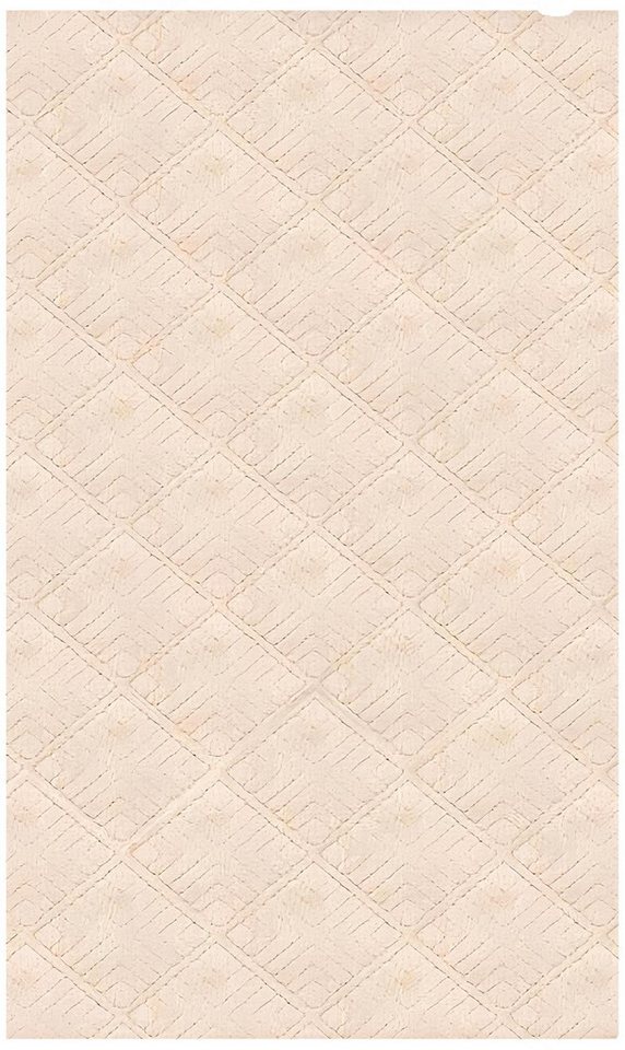 JVmoebel Teppich Beige Teppich Wohnzimmer Flur Teppich Kurzflor Unifarben Rauten Muster, Höhe: 150 mm, Made in Europa von JVmoebel
