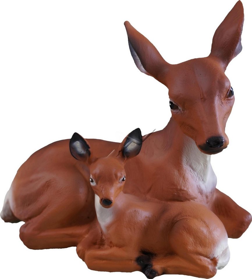 JVmoebel Skulptur Gartenfigur Hirschkuh mit Kitz – Deko Tier Skulptur wetterfest (Rogen Material: Kunststoff 21 x 22 cm Höhe), Made in Europa von JVmoebel