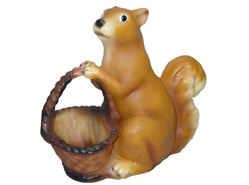 JVmoebel Tierfigur Eichhörnchen mit Korb Figur Dekoration Skulptur Statue Figuren (Skulptur A202-40cm), Made in Europa von JVmoebel