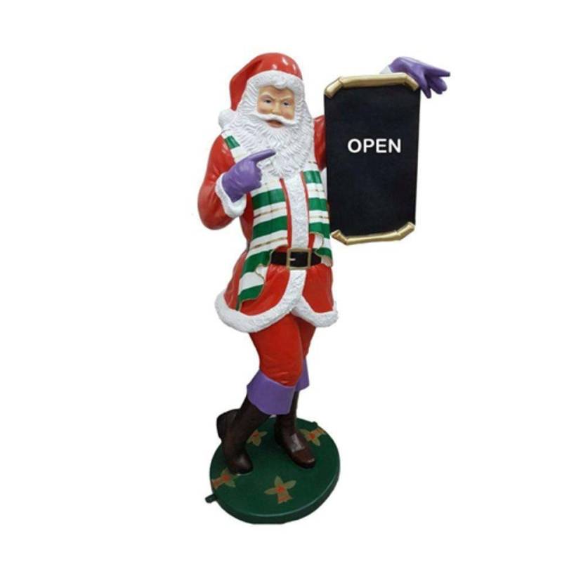 JVmoebel Skulptur Figur mit Schild Open Statue Figuren Statuen Nikolaus 190 cm Neu, Made in Europa von JVmoebel