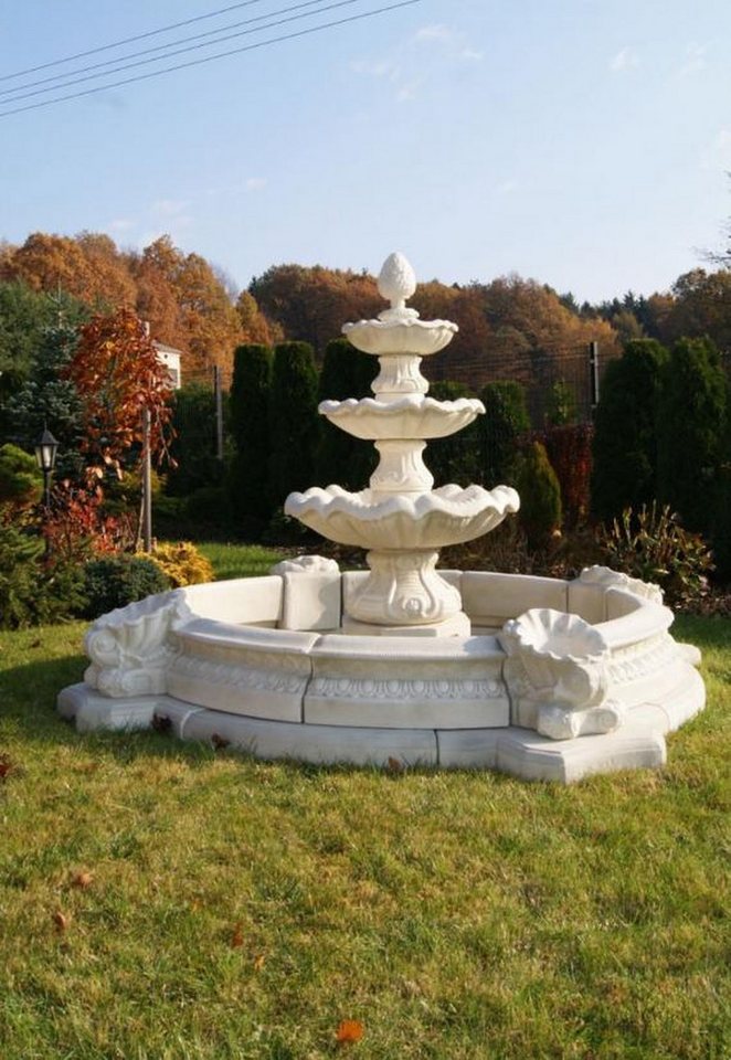JVmoebel Gartenbrunnen Fontaine Becken Springbrunnen Brunnen Stadt Teich Skulptur Garten, (1 tlg., Zierbrunnen), Hergestellt in Europa von JVmoebel
