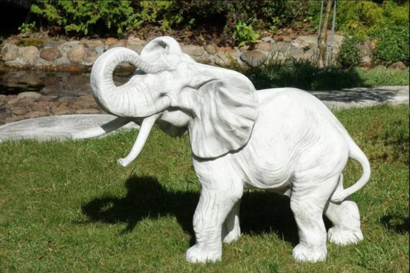 JVmoebel Tierfigur Garten Dekoration Elefant Terrasse Stein Figuren Figur Deko Statue Neu, Made in Europa von JVmoebel