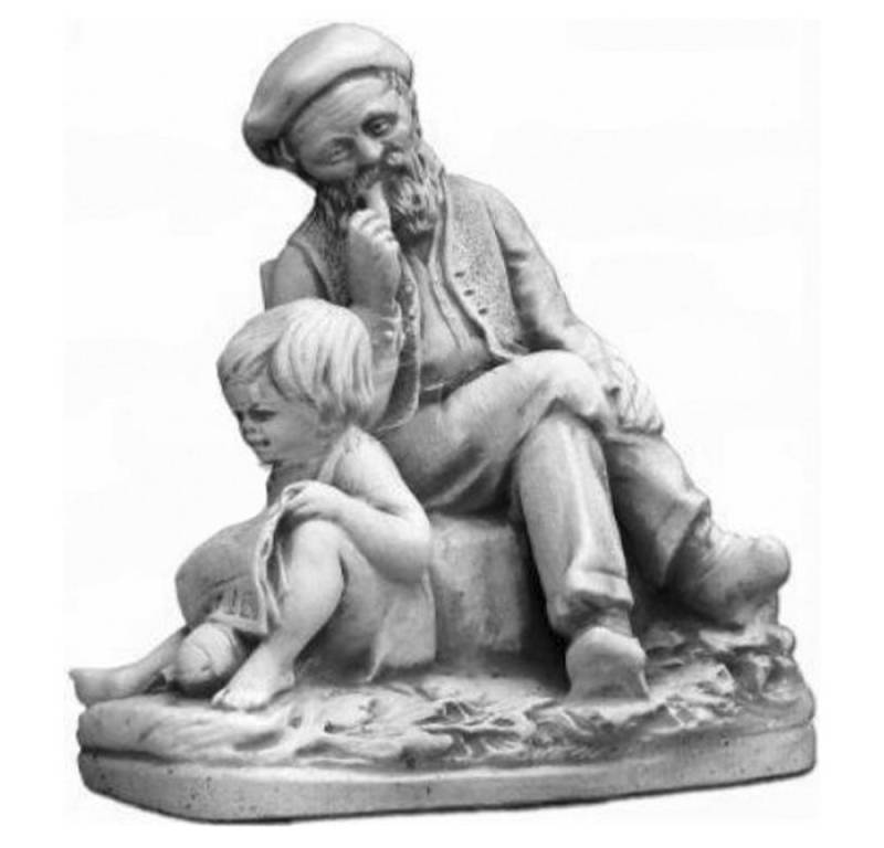 JVmoebel Gartenfigur Garten Dekoration Opa Enkel Statue Skulptur Figuren Designer Figur, (Gartenfigur), Made in Europa von JVmoebel