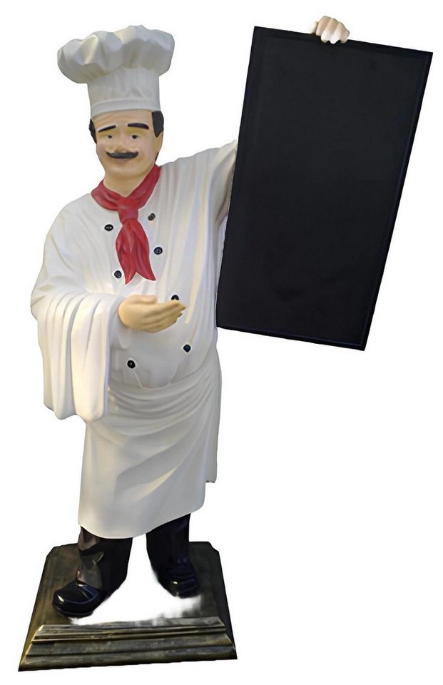 JVmoebel Skulptur Koch Figur Statue Skulptur Werbefigur Menü Tafel Werbeaufsteller (Skulptur P80-180cm), Made in Europa von JVmoebel