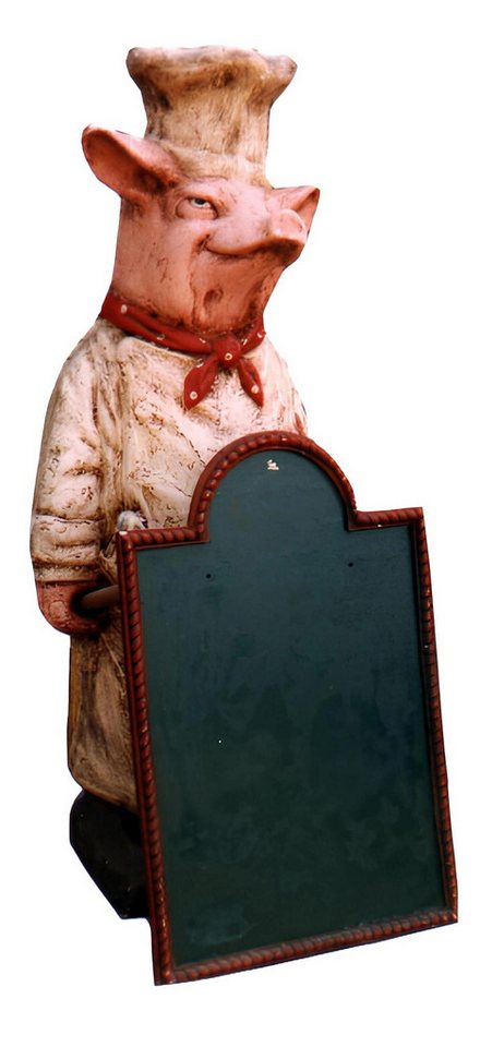 JVmoebel Skulptur Restaurant Ständer Tafel Steak Figur Statue Figuren Skulpturen Gastro, Made in Europa von JVmoebel