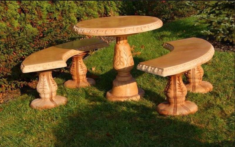 JVmoebel Gartentisch Römischer Stil Garten Tische Stein Tisch Rund Terrassen Möbel, Made in Europa von JVmoebel