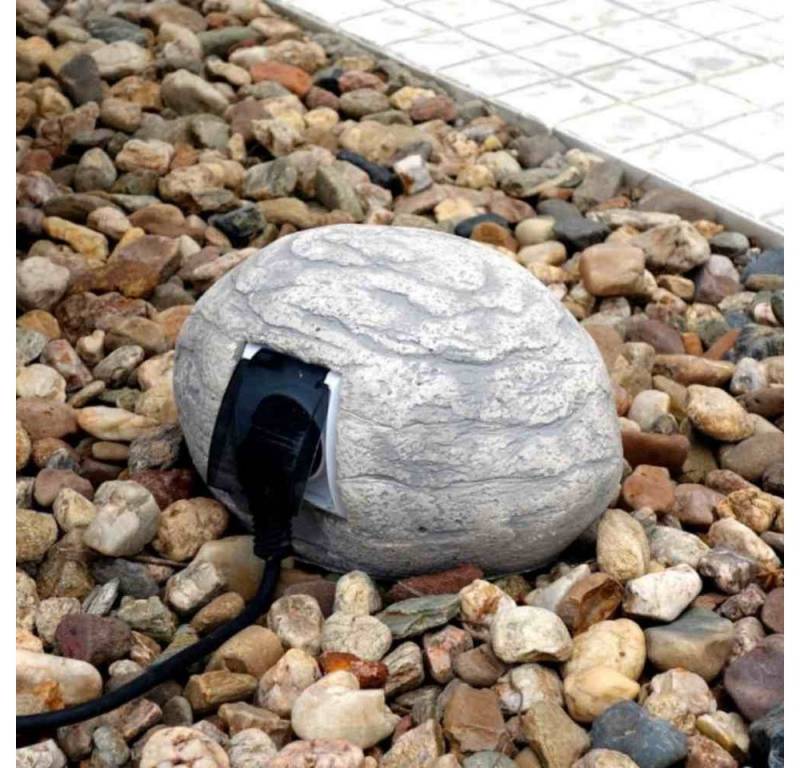 JVmoebel Gartenfigur Stein für Steckdose Außen Steckdoesen Dekoration Deko Garten, Made in Europa von JVmoebel