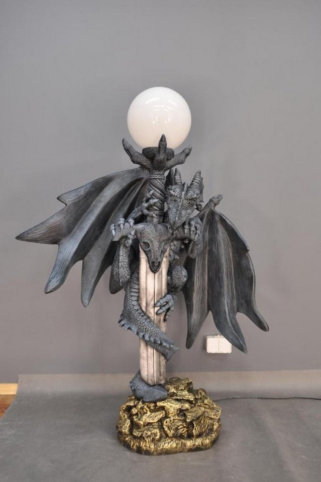 JVmoebel Skulptur XXL Design Gothik Stehleuchte Lampe Stand Leuchte Drachen Lampen 143cm, Made in Europa von JVmoebel