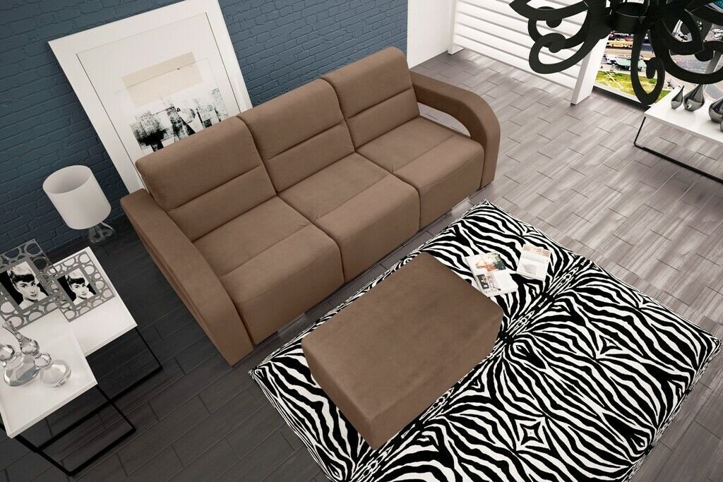 JVmoebel Sofa, 3 Sitzer 235cm Luxus Bank Sofa Couch Blau Wohnzimmer Kanzlei Möbel von JVmoebel