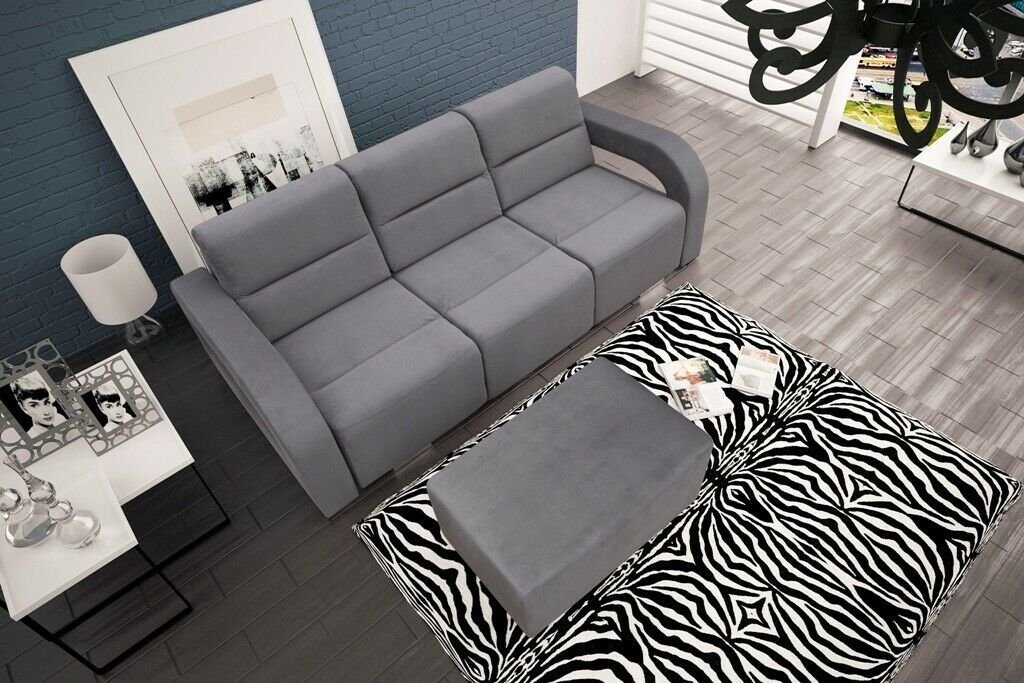 JVmoebel Sofa, 3 Sitzer 235cm Luxus Bank Sofa Couch Blau Wohnzimmer Kanzlei Möbel von JVmoebel