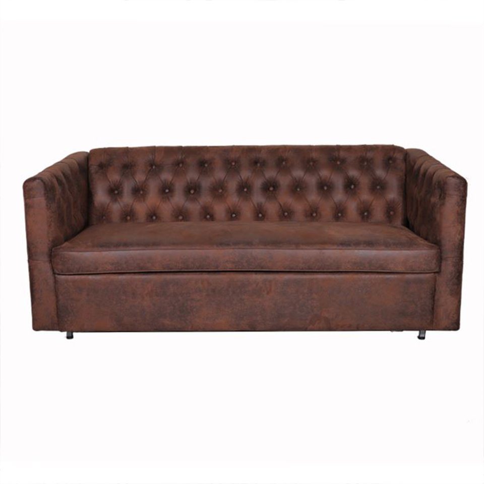 JVmoebel Sofa, American Style Chesterfield Sofa Couch Leder Polster Braun Dreisitzer von JVmoebel
