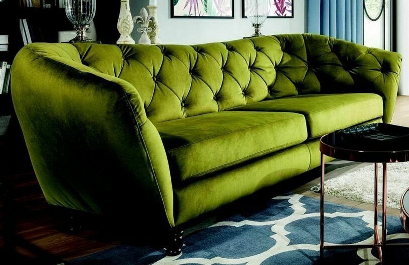 JVmoebel Sofa, Chesterfield 3 Sitzer Designer Sofa Couch Sofas Stoff Textil Neu von JVmoebel