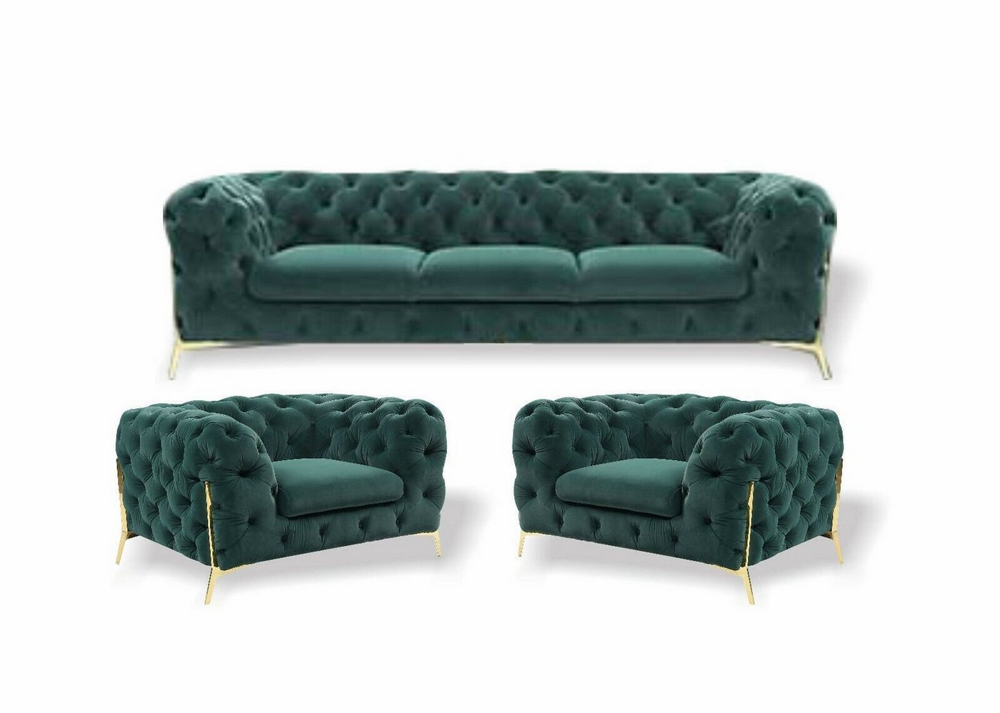 JVmoebel Sofa, Chesterfield luxus Sofa-Set 3+1+1 von JVmoebel