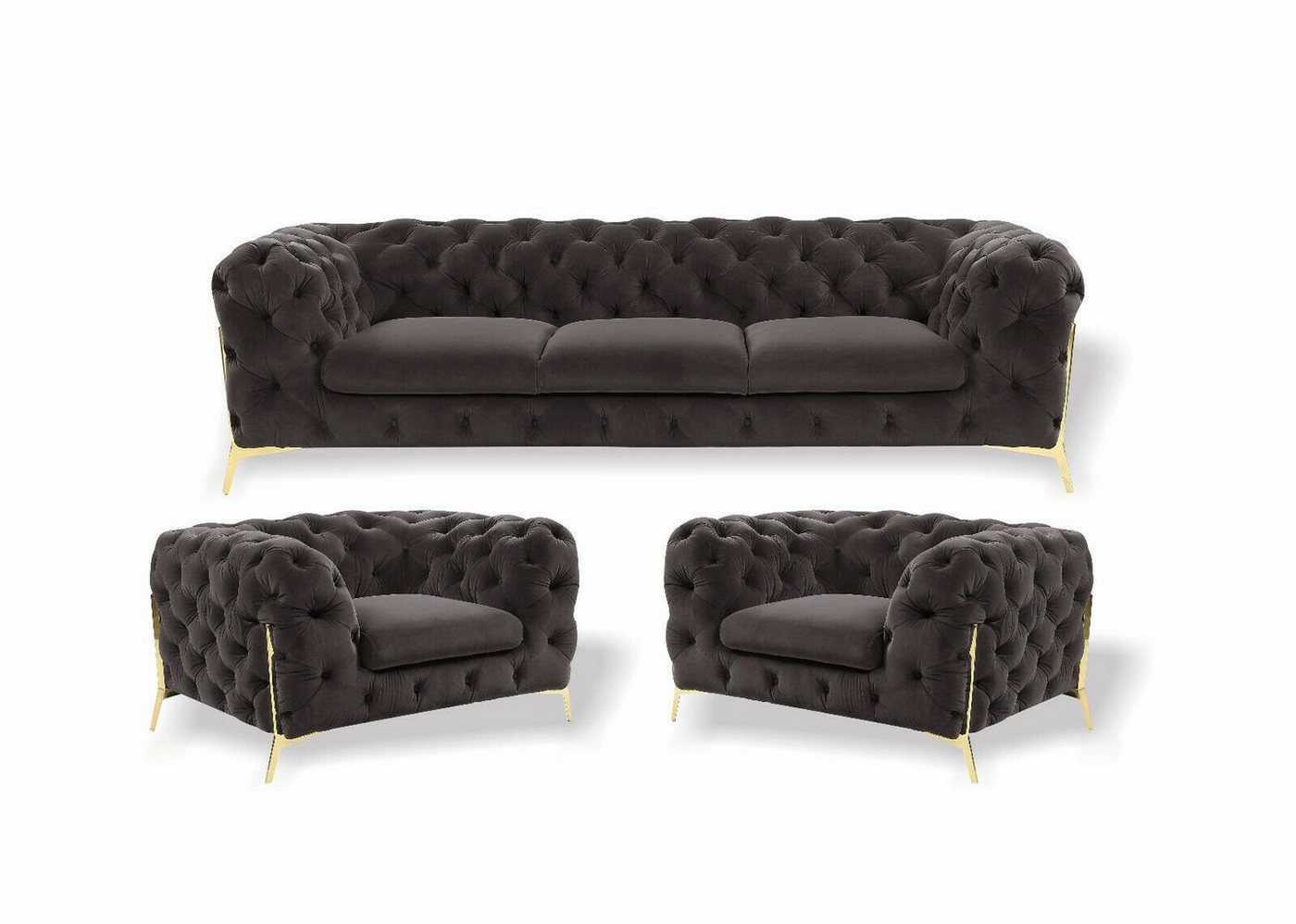 JVmoebel Sofa, Chesterfield luxus Sofa-Set 3+1+1 von JVmoebel
