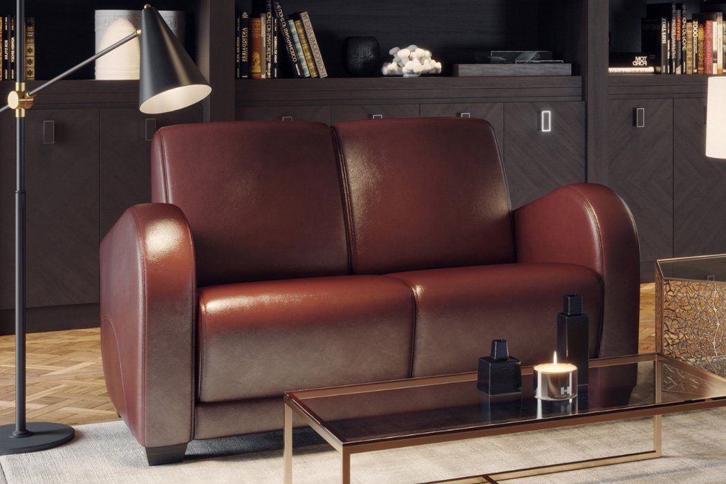 JVmoebel Sofa, Design Polster Modern 100% Italienisches Leder Zweisitzer 2 Sitzer Couch Sofa von JVmoebel