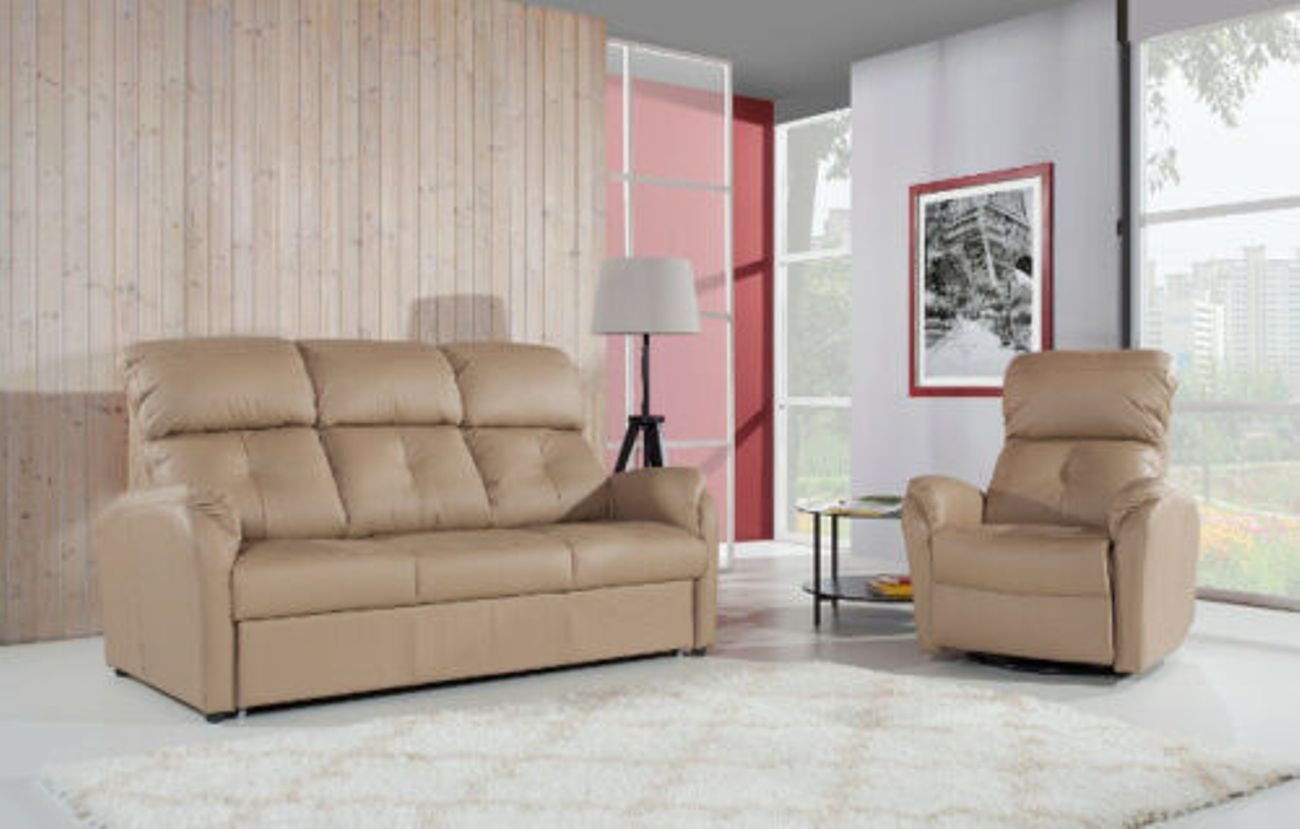 JVmoebel Sofa, Design Sofa 3 Sitzer Sofa Polster Couch Dreisitzer Moderne Couchen 100% Leder von JVmoebel