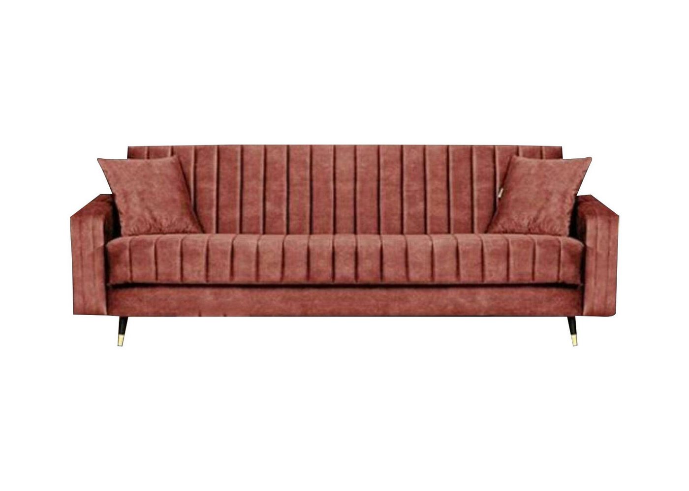 JVmoebel Sofa, Dreisitzer Stoff Wohnzimmer Rosa Design Sofa von JVmoebel