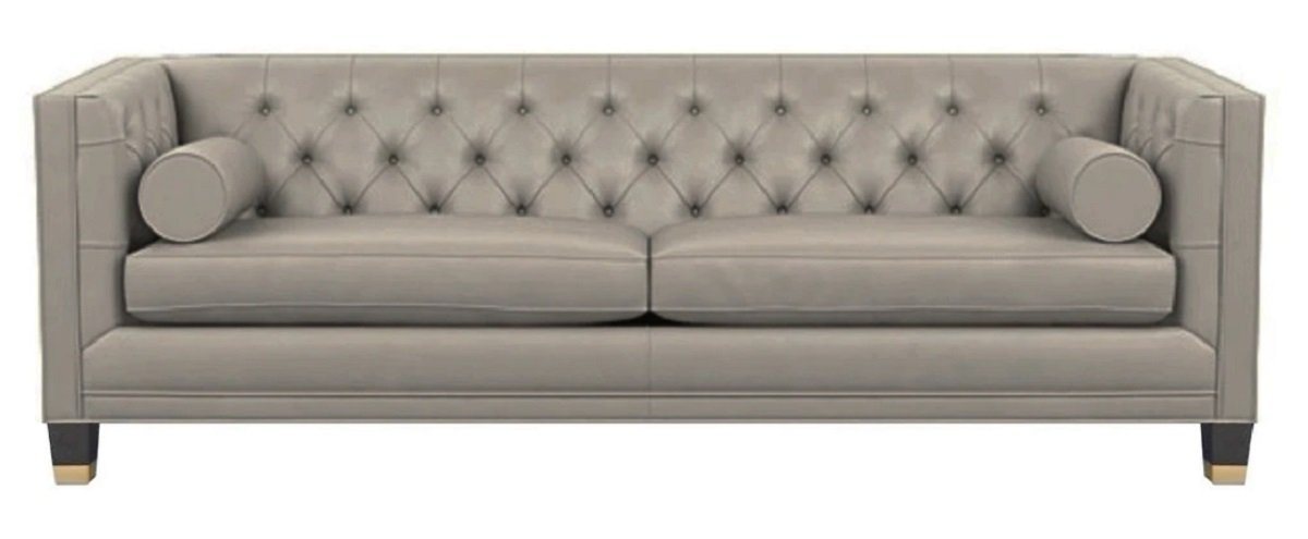 JVmoebel Sofa, Grau Dreisitzer Leder Sofa Chesterfield Möbel xxl big Modern Design Couchen Neu von JVmoebel