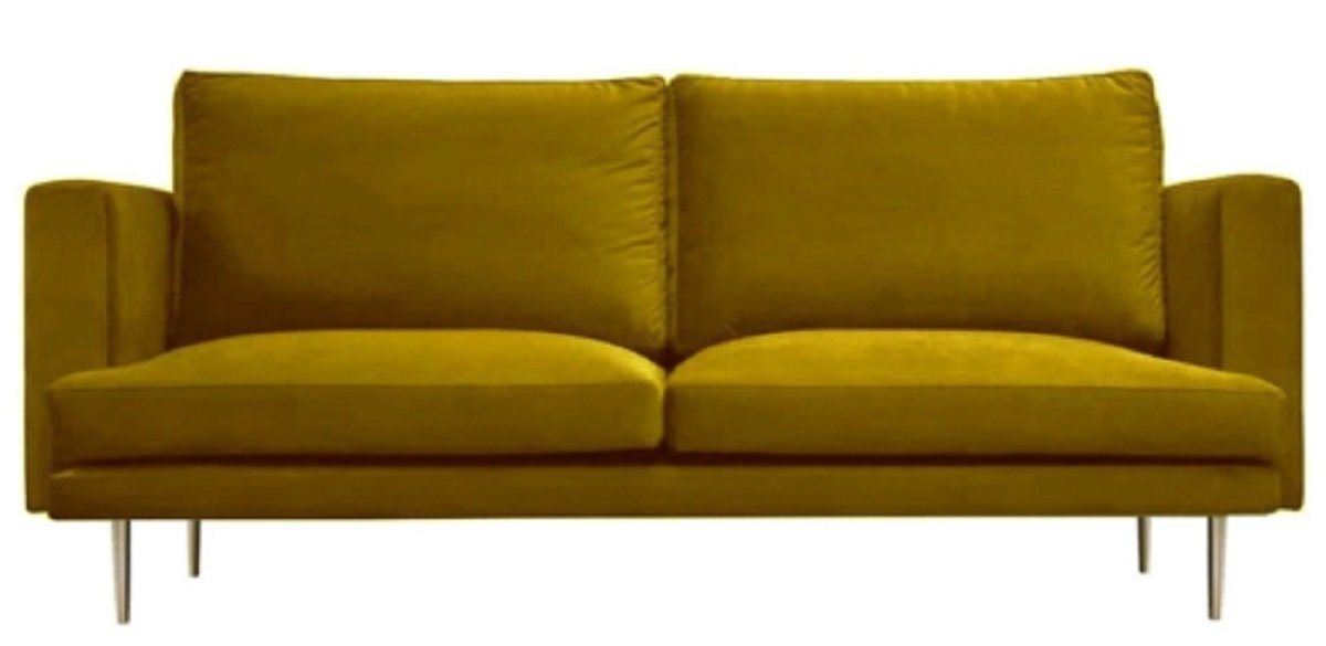 JVmoebel Sofa, Italienische Möbel Dreisitzer Modern Design Couchen Sofa Textil Samt Gelb Stoff von JVmoebel