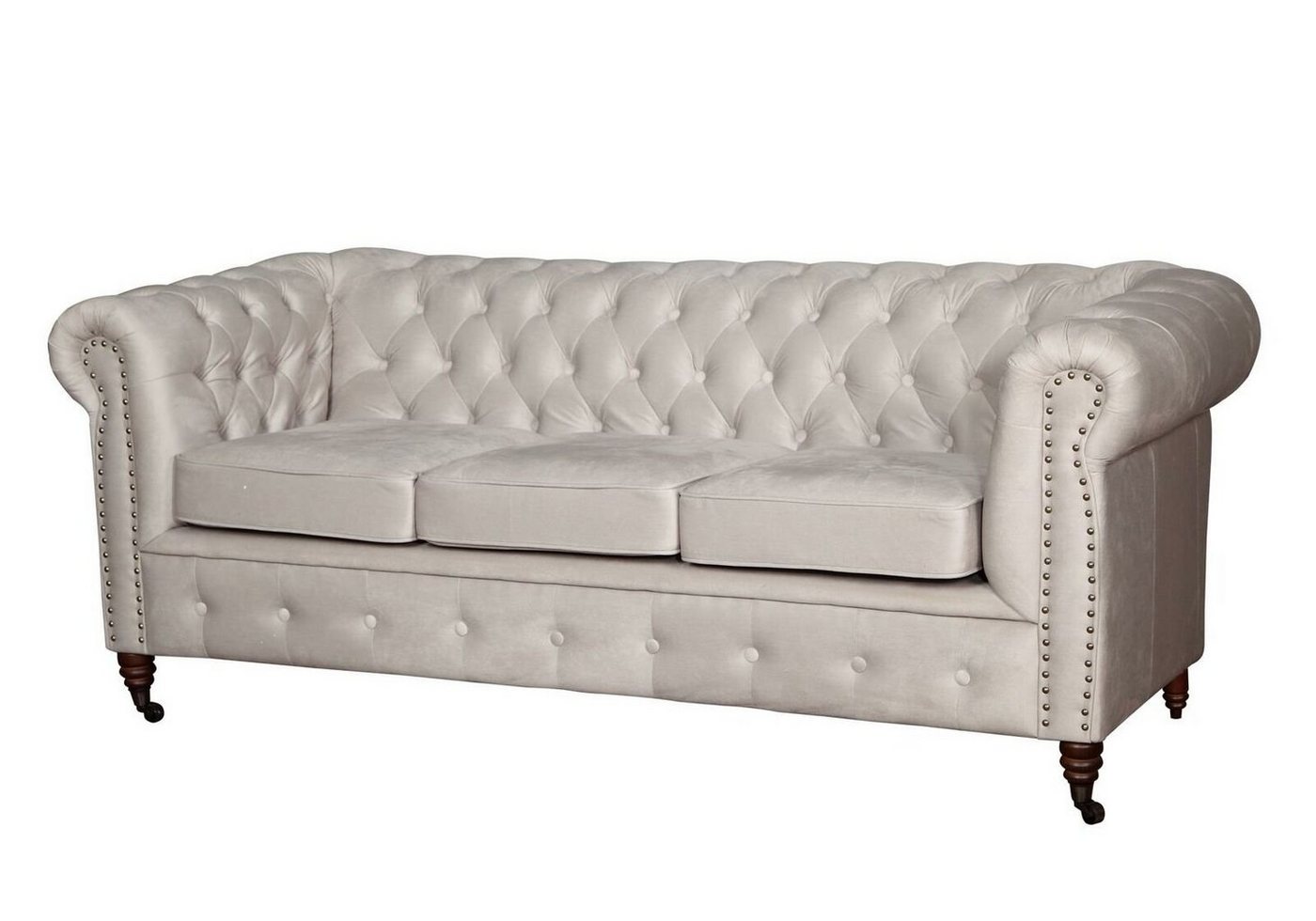 JVmoebel Sofa, Chesterfield Dreisitzer Couch Sofa Polster + Hocker Couchen 2tlg. von JVmoebel