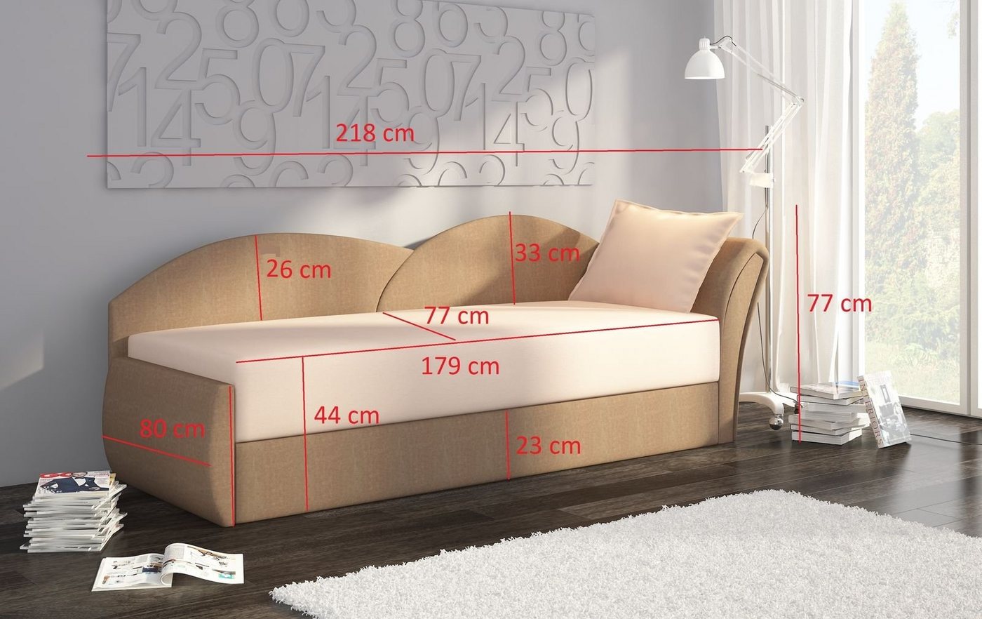 JVmoebel Sofa, Schlafzimmer Büro Couch Sofa Schlafsofa Kinderzimmer Gästezimmer von JVmoebel