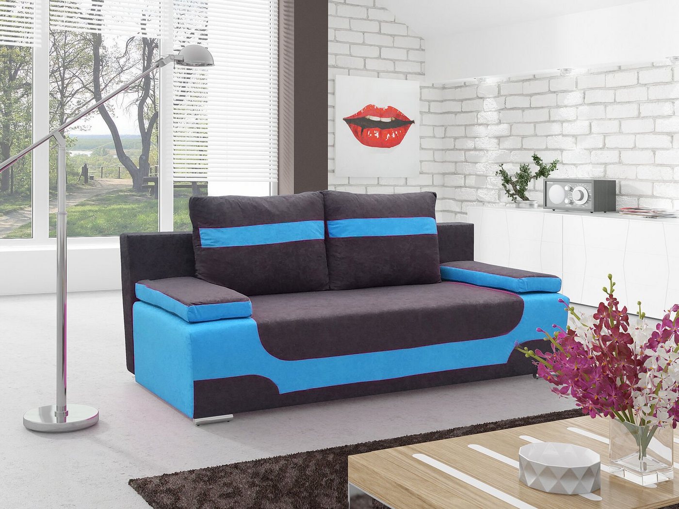 JVmoebel Sofa, Multifunktion Büro Couch Schlafsofa Textil Big Sofa Couchen 3Sitzer von JVmoebel