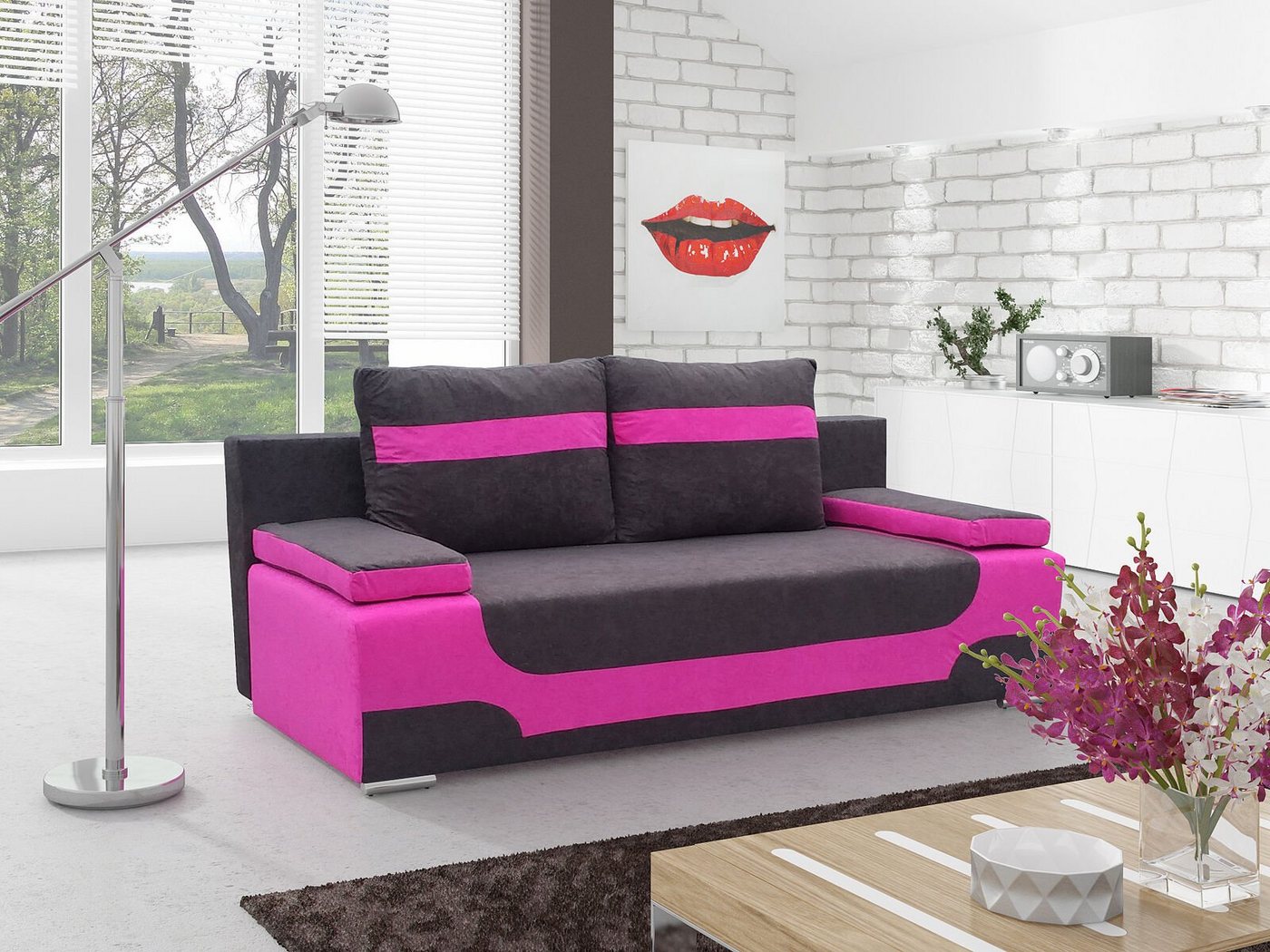 JVmoebel Sofa, Multifunktion Büro Couch Schlafsofa Textil Big Sofa Couchen 3Sitzer von JVmoebel