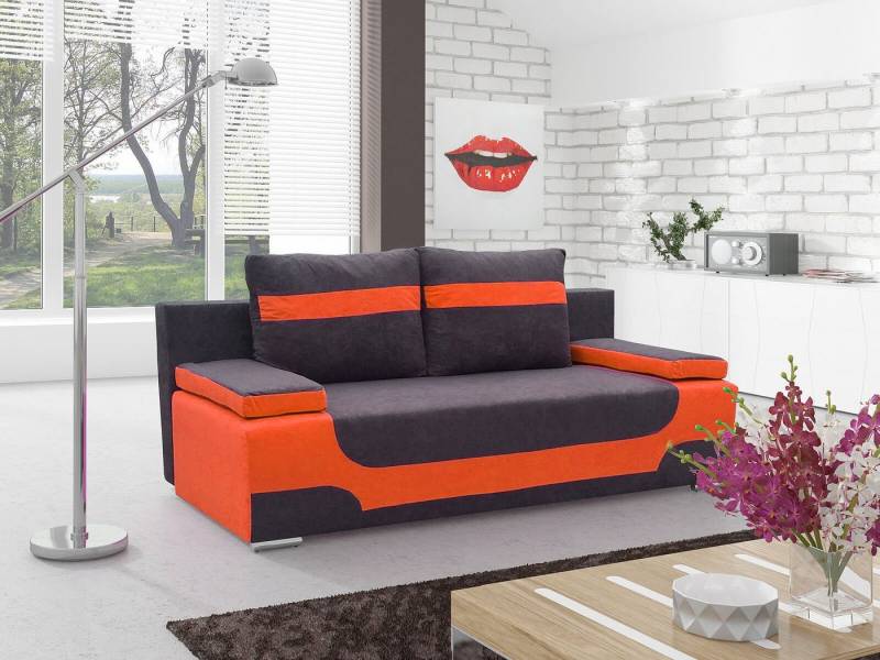 JVmoebel Sofa Multifunktion Büro Couch Schlafsofa Textil Big Couchen Polster Grau, Made in Europa von JVmoebel