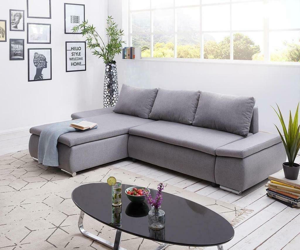 JVmoebel Sofa, Schlafsofa Design Ecksofa L-form Bettfunktion Couch Textil Sofa von JVmoebel