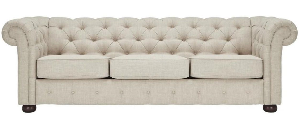 JVmoebel Sofa Beige Chesterfield Wohnzimmer Modern Design Couchen Sofa Samt, Made in Europe von JVmoebel