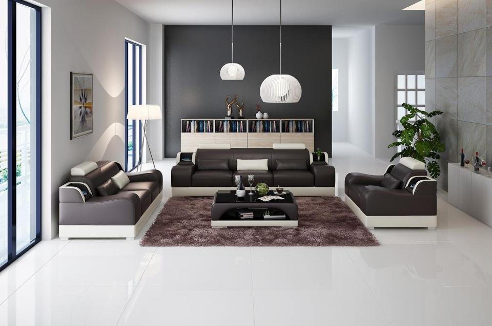 JVmoebel Sofa Beige Sofagarnitur Couch Polster Sofa 3+1+1 Garnituren Design 3tlg., Made in Europe von JVmoebel